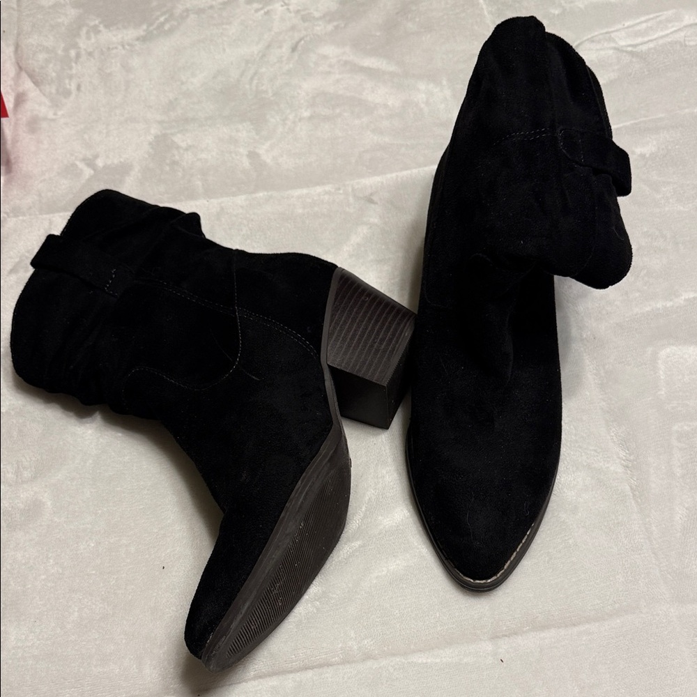 a.n.a Black Heeled Suede Boots